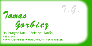 tamas gorbicz business card
